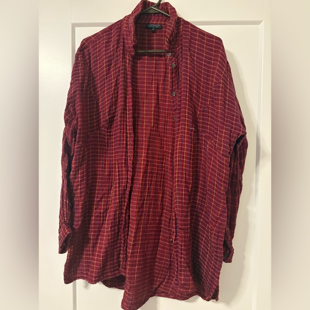 Topshop Red and Yellow Plaid Shirt